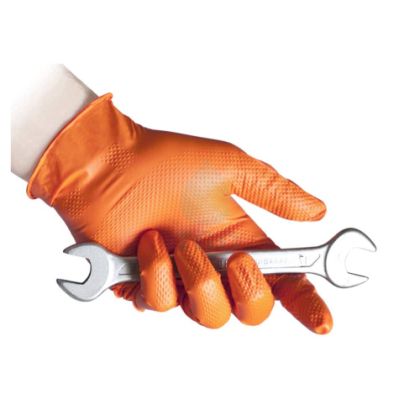 FULL GRIP Оранжеви Нитрилни Ръкавици XL 50бр./кут. 10кут./каш.