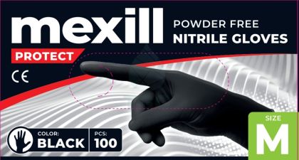 Mexill Protect Ръкавици нитрил черни M 100бр./кут. 10кут./каш.