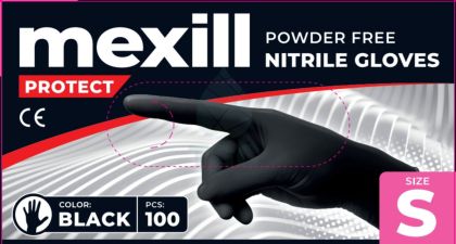 Mexill Protect Ръкавици нитрил черни S 100бр./кут. 10кут./каш.