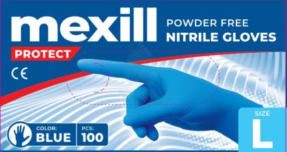 Mexill Protect Ръкавици нитрил сини L 100бр./кут. 10кут./каш.