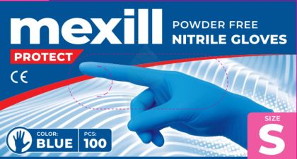 Mexill Protect Ръкавици нитрил сини S 100бр./кут. 10кут./каш.