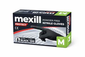 Mexill Protect Ръкавици нитрил черни M 100бр./кут. 10кут./каш.